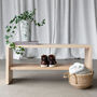 Handmade Entryway Wooden Bench With Storage Shelf, thumbnail 1 of 11