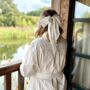 Classic Oversized White Silk Hair Bow, thumbnail 1 of 2