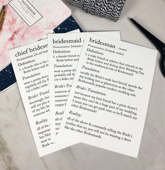 Funny Bridesmaid Definitions A5 Card, 5 of 10