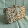 Green Silk Rectangular Clutch Bag, thumbnail 2 of 12