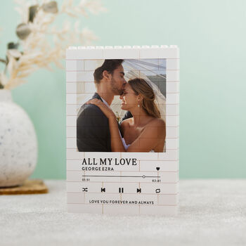 Personalised Wedding Song Photo Block Keepsake Gift, 10 of 10