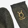 Women's Glitter Socks Black Gold Zodiac Taurus, thumbnail 4 of 5