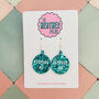 Festive Af Glitter Christmas Resin Earrings, thumbnail 1 of 4
