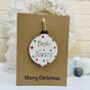 Personalised Nanny Christmas Card Bauble Decoration, thumbnail 3 of 6