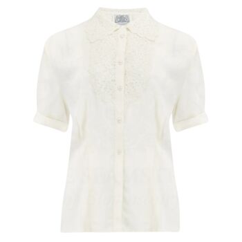 Lacey Blouse In Cream Vintage 1940s Style, 2 of 2