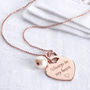 Personalised 18ct Rose Gold Plated Heart Charm Necklace, thumbnail 3 of 9
