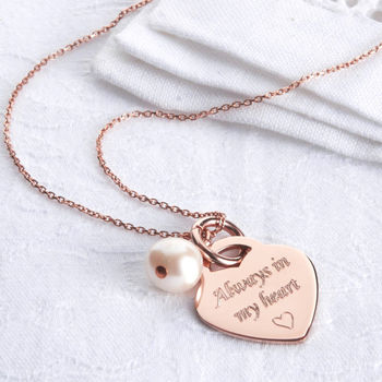 Personalised 18ct Rose Gold Plated Heart Charm Necklace, 3 of 9
