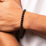 Mens Natural Black Onyx Beaded Bracelet, thumbnail 1 of 10