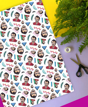 Tom Selleck Wrapping Paper – 80s Magnum Inspired Funny Gift Wrap, 11 of 11