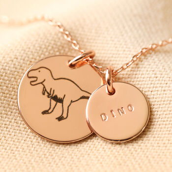 Personalised Dinosaur Disc Necklace, 6 of 9