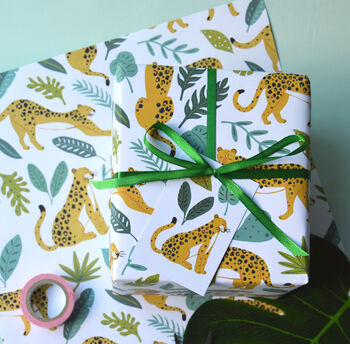 Leopards In The Jungle Wrapping Paper, 2 of 11