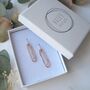 Rose Gold Filled Moonstone Oval Earrings, thumbnail 5 of 6