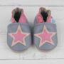 Dotty Fish Grey Starry Soft Leather Baby Shoes With Barefoot Soles, thumbnail 4 of 8