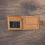 Personalised Men's Leather Wallet Trifold Gift Brown, thumbnail 4 of 10