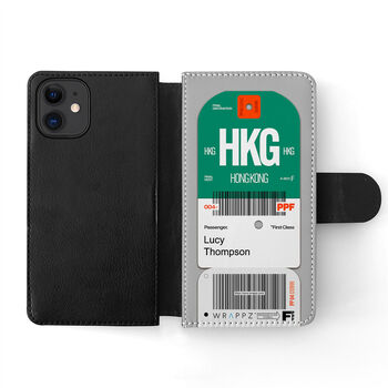 Personalised Leather Hong Kong Design Wallet Flip Case, 4 of 9