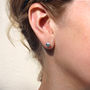 Silver Gem Orb Earrings, thumbnail 2 of 4