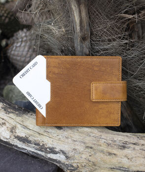 Men's Tan Leather Notecase Wallet Rfid Safe, 4 of 5