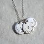 Personalised Triple Intial And Date Disc Necklace, thumbnail 1 of 12