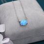 Sterling Silver White Opal Oval Necklace, thumbnail 6 of 12
