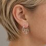 Geometric Hexagonal Sterling Silver Hoop Earrings, thumbnail 4 of 7
