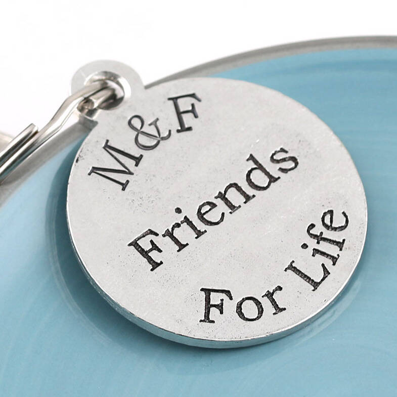 Image of Friendship Gift Personalised Round Pewter Keyring