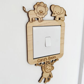 Personalised Safari Animal Light Switch Cover, 6 of 6