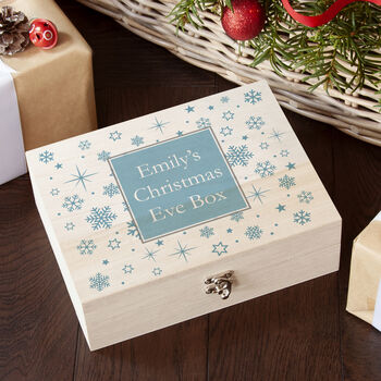 Personalised Ice Blue Snowflake Christmas Eve Box, 3 of 10