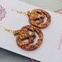 Orange Pumpkin Glitter Halloween Resin Earrings, thumbnail 3 of 4