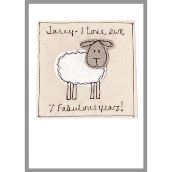 Personalised Sheep 7th Wedding Anniversary Card, 6 of 12