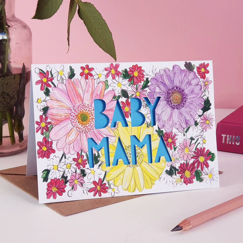 'Baby Mama' New Mum Paper Cut Card, 1 of 7