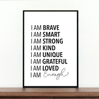 'I Am Enough' Daily Affirmations Print, 2 of 3