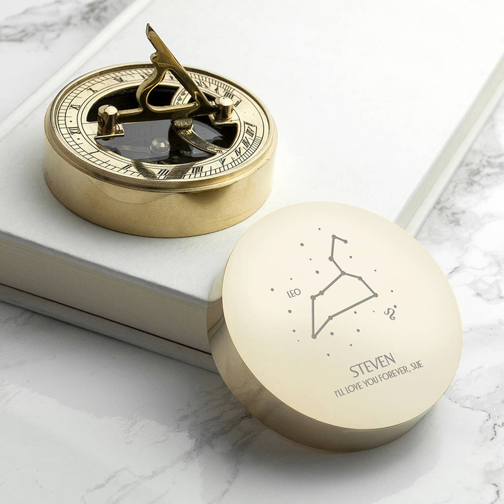 Personalised Constellation Brass Sundial Compass, 1 of 7