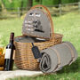 Sage Grey Two Person Oval Picnic Hamper, thumbnail 1 of 8