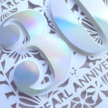 Personalised Pearl 30th Wedding Anniversary Card, 2 of 3