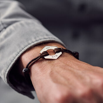 Personalised Men's Twenty Five Year Anniversary Sterling Silver Bracelet, 7 of 9