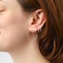 Sterling Silver Chain Curve Stud Earrings, thumbnail 2 of 4