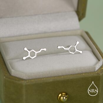 Happiness Molecules Dopamine Stud Earrings In Sterling Silver, 8 of 12