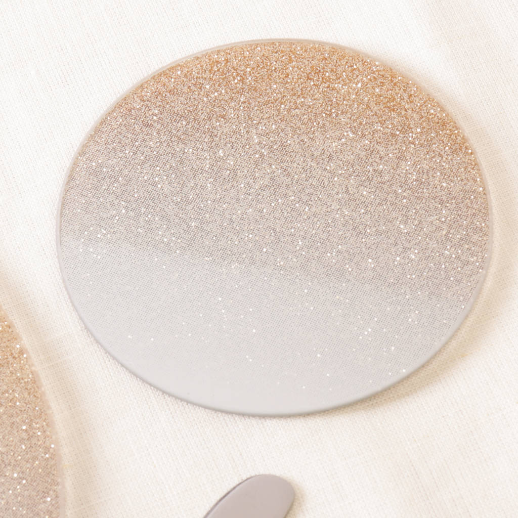 Set Of Four Ombre Sparkle Coasters And Placemats By Dibor