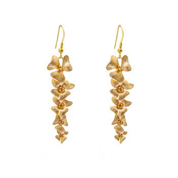 Gold Dust Orchid Bridal Earrings, 3 of 5