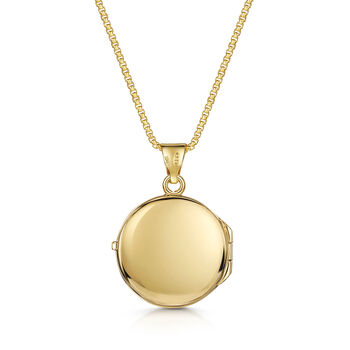 Italian Floral Round Locket – 18 K Gold Plated, 5 of 5