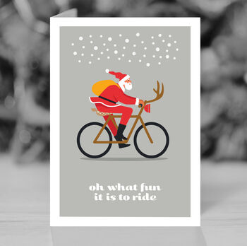 Funny Bike Lovers Christmas Card, Santa On A Bike, 3 of 8