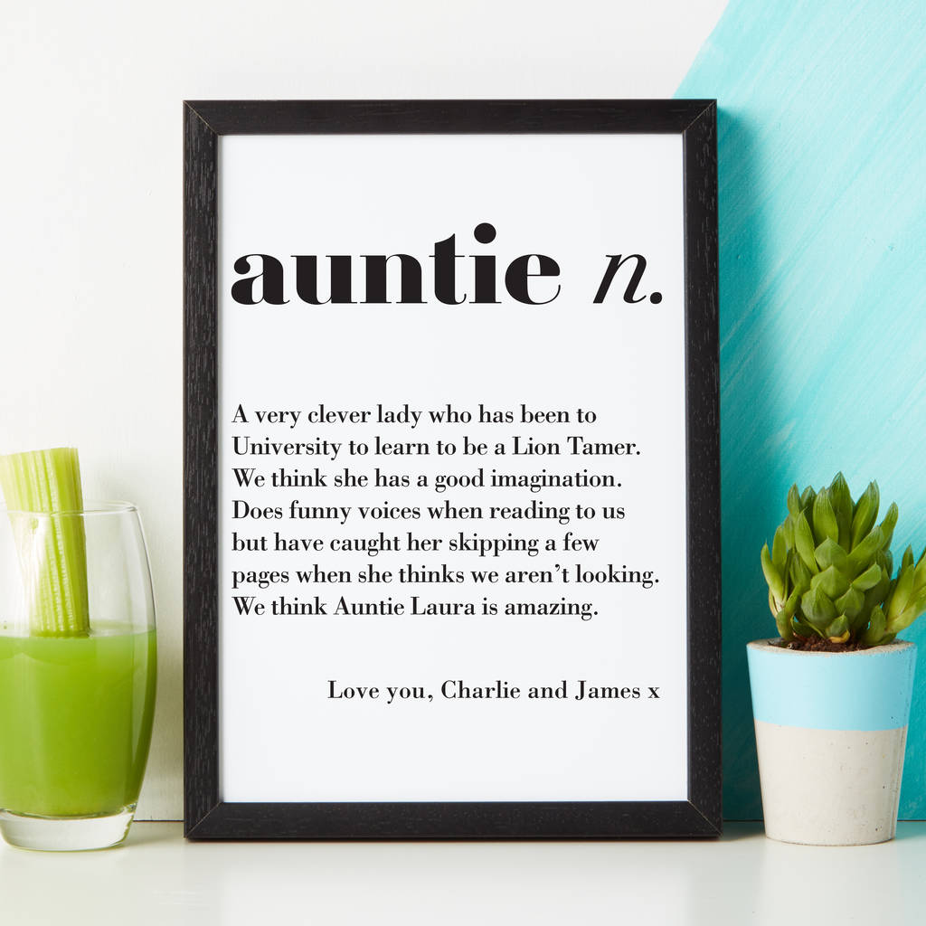 Auntie Gift Personalised Auntie Definition Print, 1 of 4
