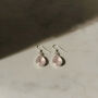 Handmade Teardrop Rose Quartz Sterling Silver Drop Earrings, thumbnail 3 of 12