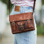Mini Leather Satchel With Pocket, thumbnail 1 of 9