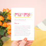 Personalised Mummy Definition Card, thumbnail 1 of 8