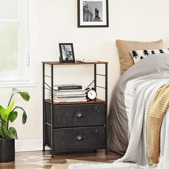 Nightstand Bedside Table With Storage Shelves, 3 of 7