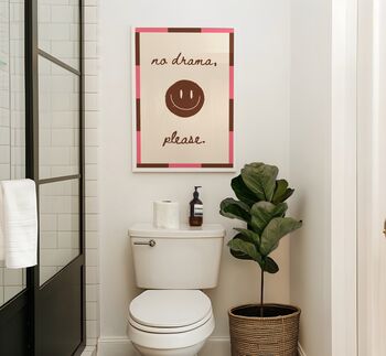 No Drama Smile Wall Art Print Colourful Home Decor, 10 of 10