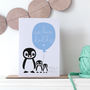 Personalised Daddy Father's Card With Penguins, thumbnail 1 of 3
