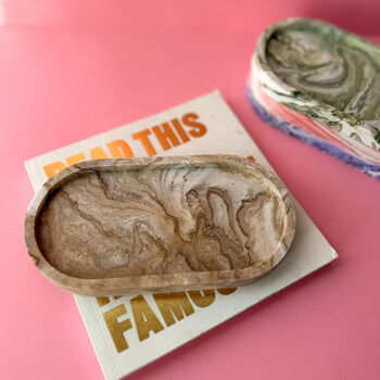 Marble Oval Jesmonite Trinket Tray, 7 of 7