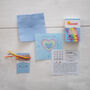 Kawaii Rainbow Heart Mini Cross Stitch Kit, thumbnail 5 of 9